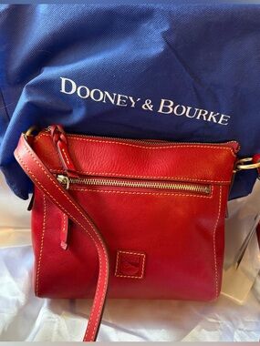 Dooney & Bourke Florentine Allison Crossbody Red Vachetta Leather NWT & Dust Bag